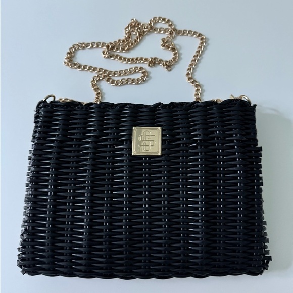 Simply Southern Handbags - Simply Southern Key Largo Black Woven Purse with Gold Accents
